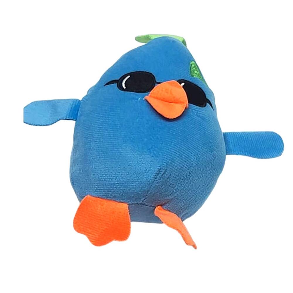 Blue bird plush stuffed animal with sunglasses